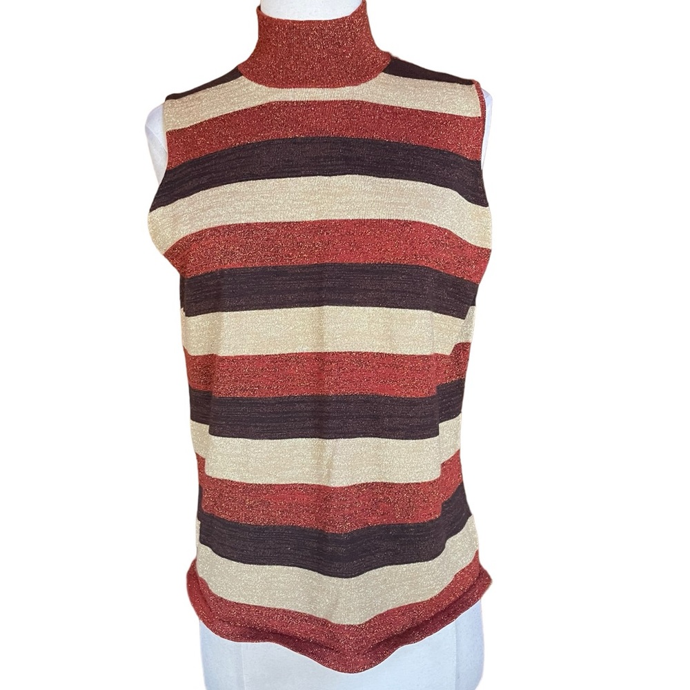 Vintage Sparkly Poly Knit Sleeveless Top